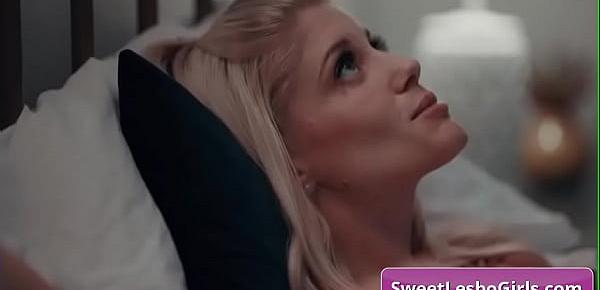  Hot young lesbian blonde cuties Charlotte Stokely, Sophie Sparks finger fuck and lick wet cunts